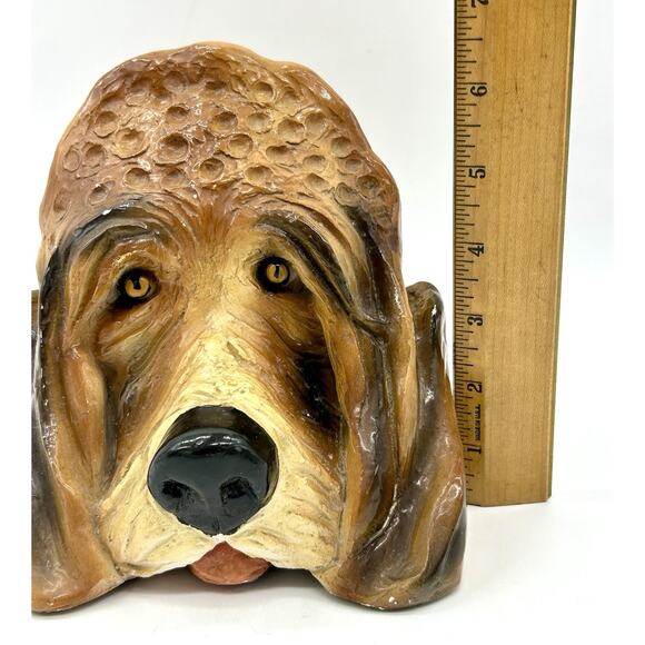 Vintage 1979 Poochie By Mysel Statue Head Bust Of Bloodhound Dog Hound GUC - Picture 9 of 12